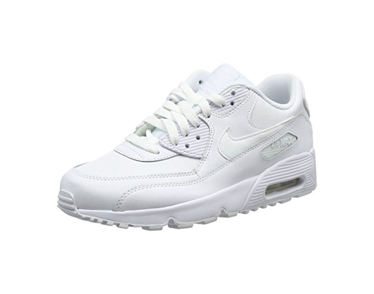 Moda Nike Air MAX 90 Leather, Zapatillas para Niños, Blanco