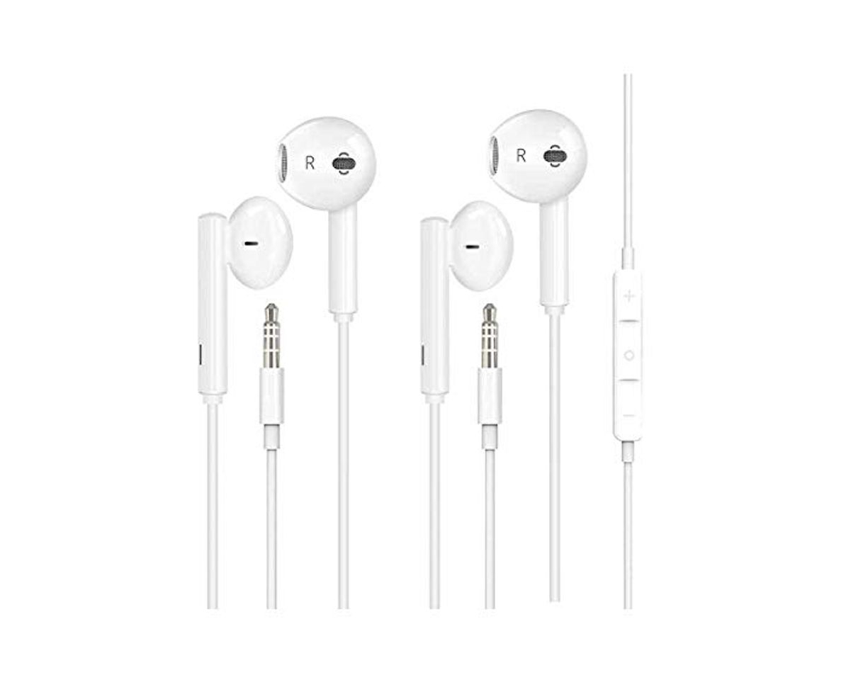 Product 2 Pack Auriculares con micrófono, 3.5 mm Enchufe Micrófono Control de Volumen