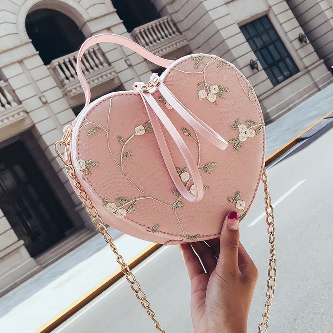 Moda pink heart-shaped purse 💗