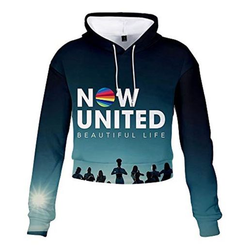 Now United Pullover Cómodo Outwear Elegante suéter Retro Camiseta de Manga Larga