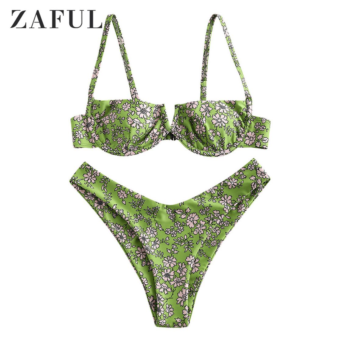 Social ZAFUL Mujer Sólido Tanga Corte Alto Bikini Conjuntos