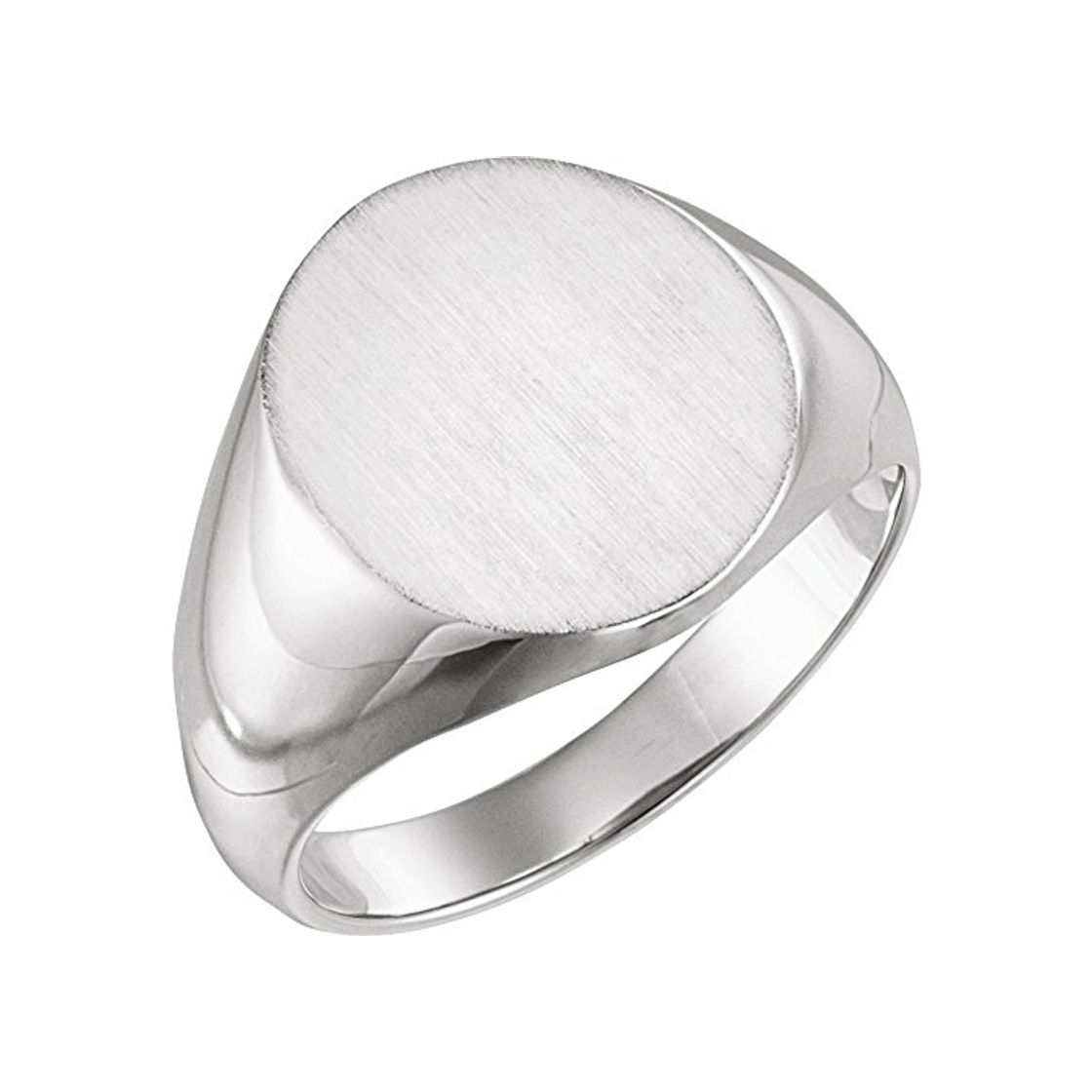 Moda Hermoso plato de platino 900 para hombre ovalado sello anillo con acabado de pincel viene con un regalo de joyería gratis