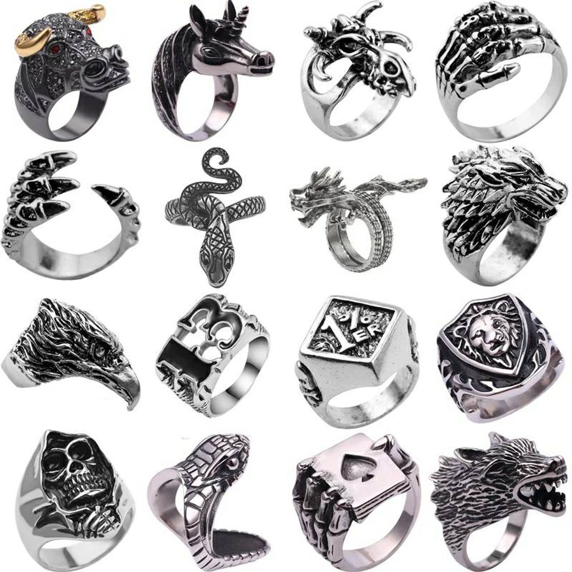 Social Anillo con cabeza gótico