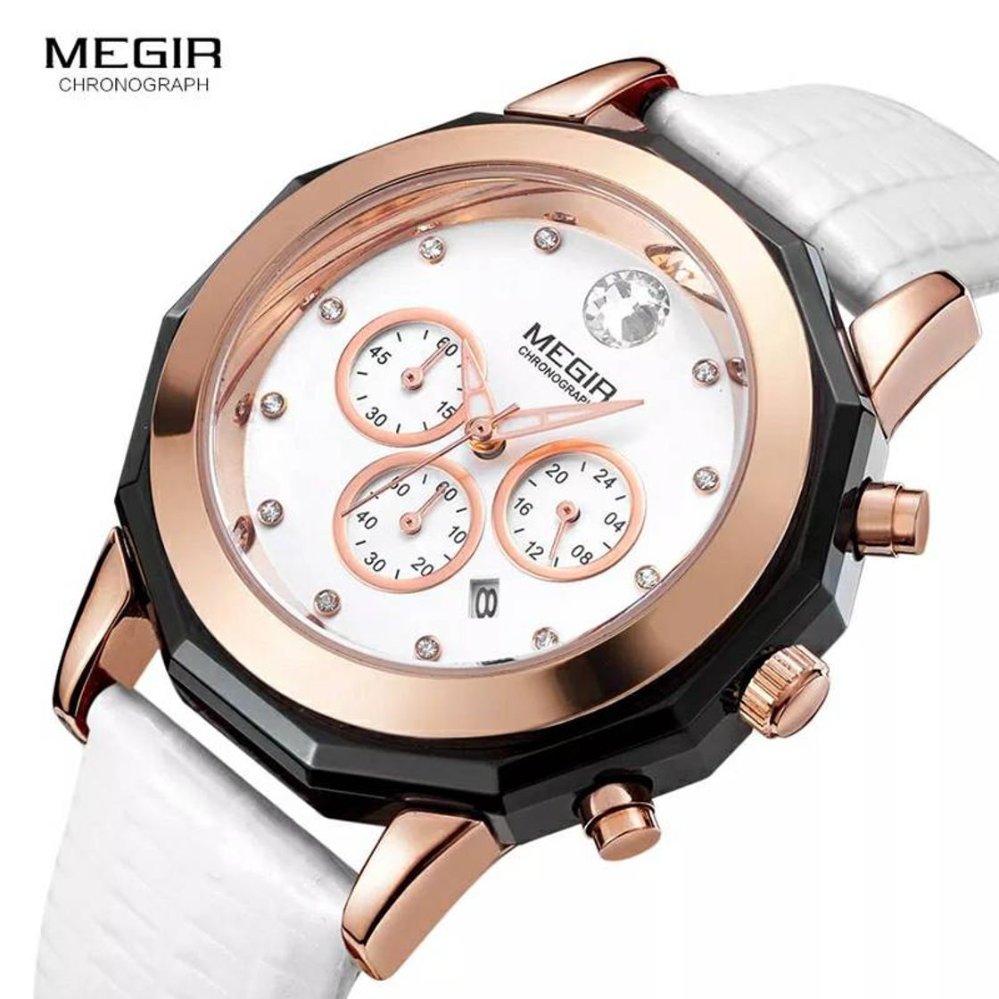 Moda Relojes de cuarzo elegantes Megir para mujer,