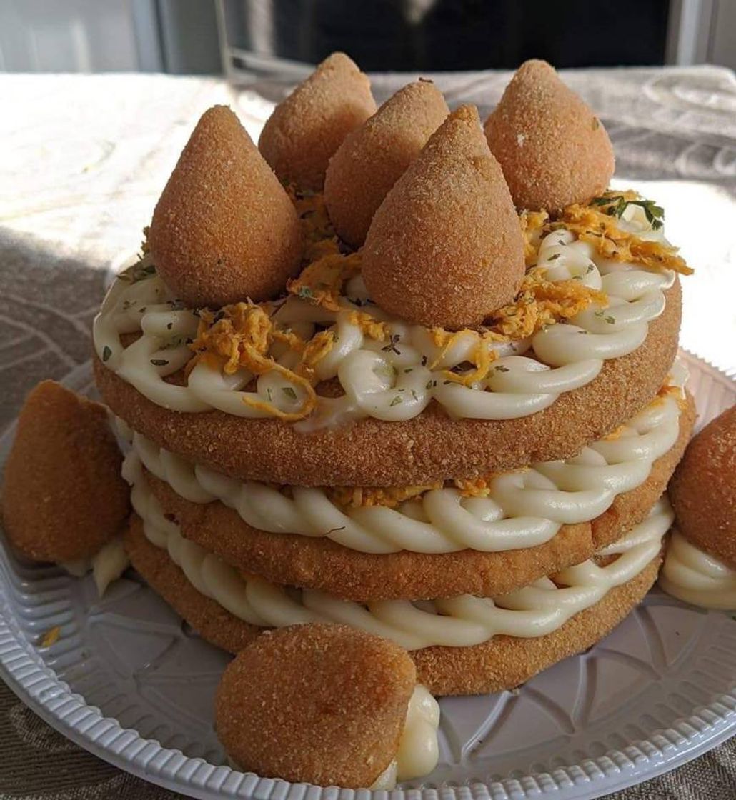 Moda Bolo 🎂 de coxinha 😋