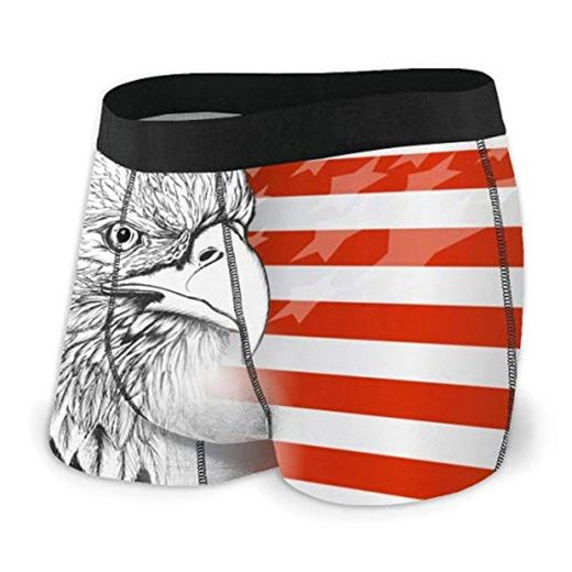 Winne Bag Calzoncillos Bóxers para Hombre Ropa Interior Elásticos Trunk Bandera Americana águila Calva XL