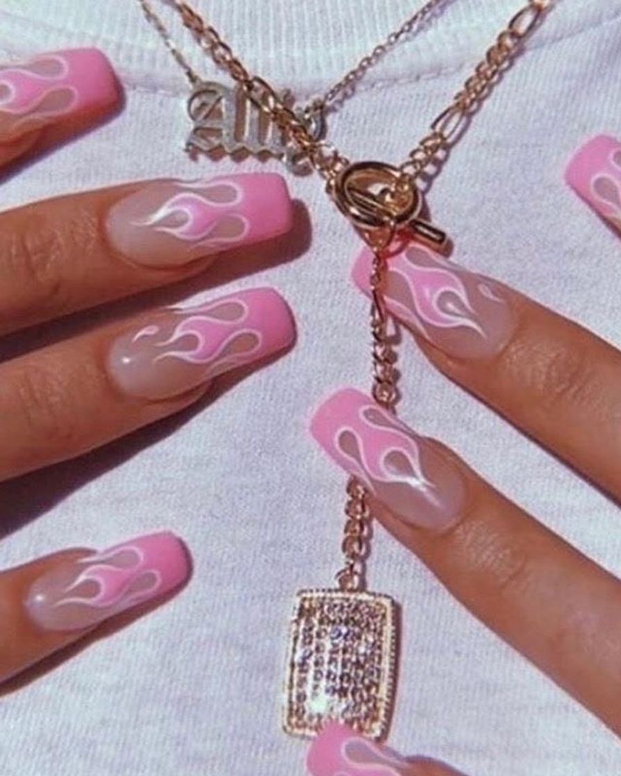 Social pink fire nails