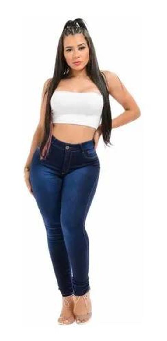 Moda Causa jeans feminina azul escuro 