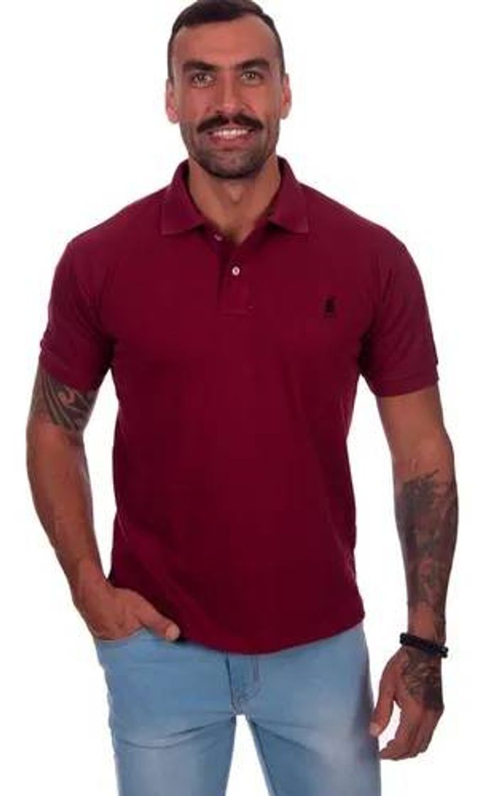 Fashion Camiseta gola polo masculina 