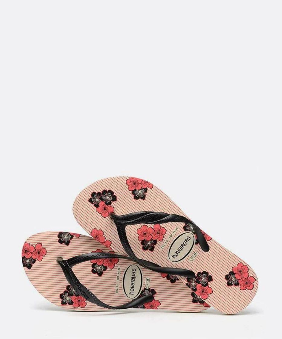 Moda 
Chinelo Havaianas: Estampada, Fantasia, Romântica.