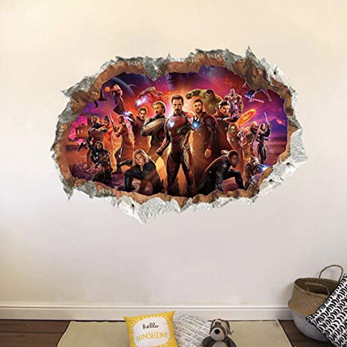 Productos WOCAO Marvel The Avengers Super Heroes Wall Hole Stickers For Kids Rooms Decorations PVC Decorative Decor Wall Mural Art Poster