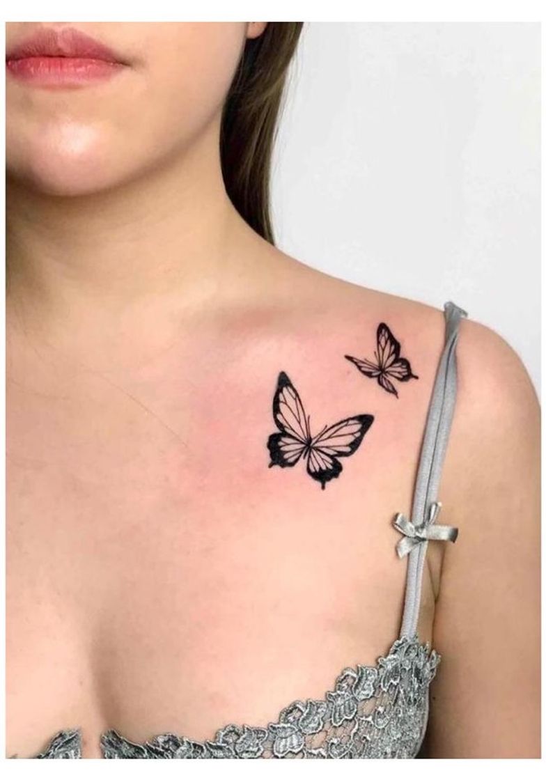 Fashion Tatuagem de borboleta no ombro