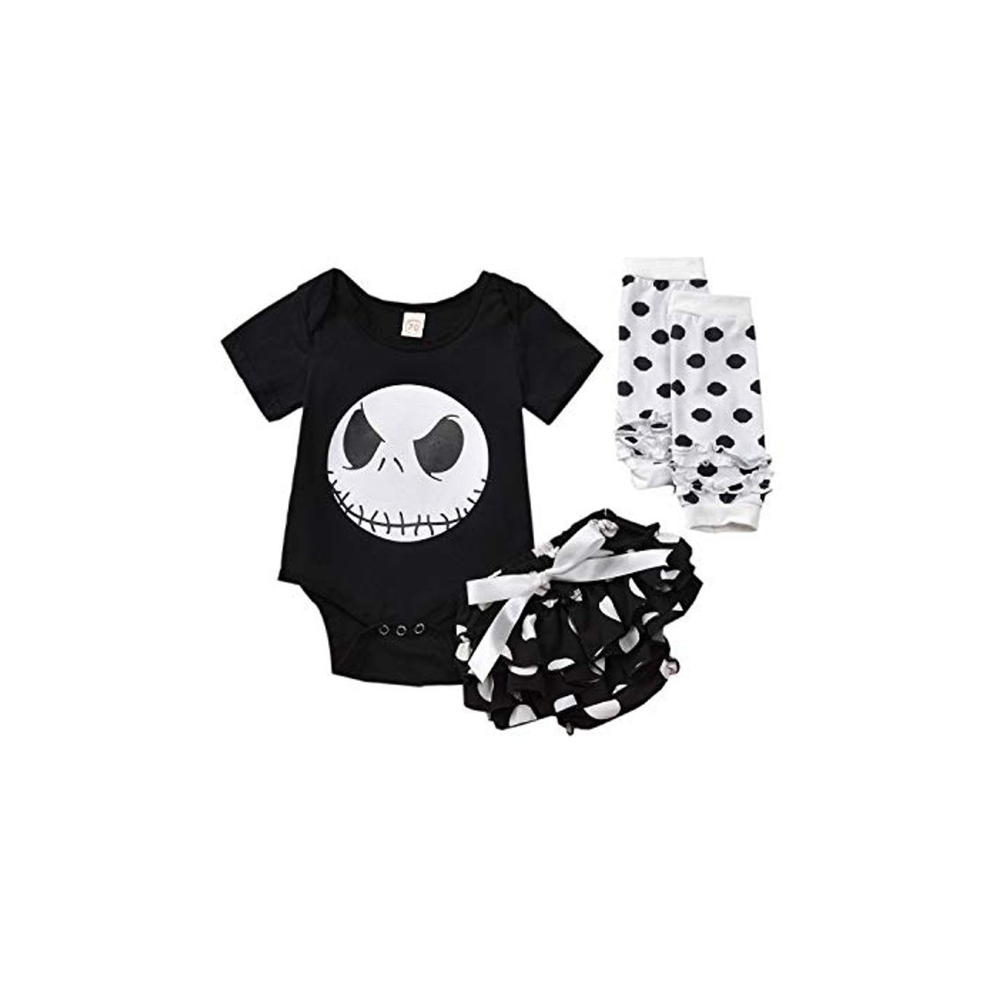 Moda Geagodelia - Ropa para niña de Halloween con estampado de calavera para