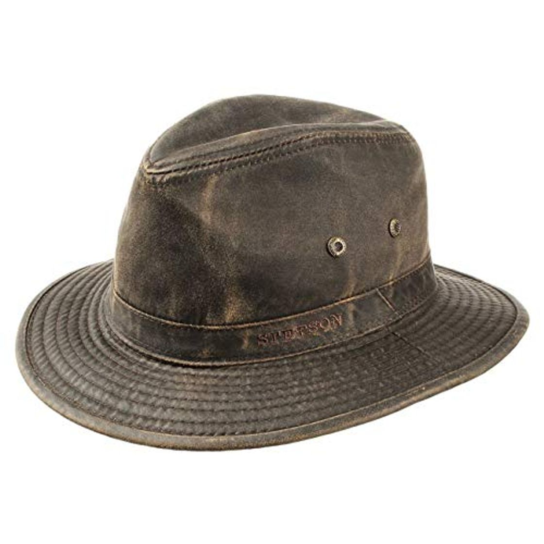 Moda Stetson Sombrero vagabundo Traveller para Hombre - Sombrero Aventurero de algodón con