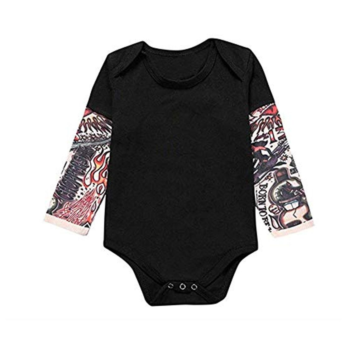 Fashion Puseky Baby Toddler Boy Tattoo Print Manga Larga Mono del Mono del