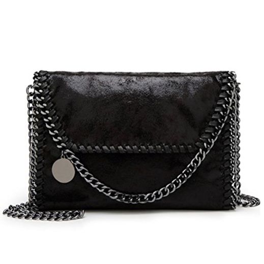 Valleycomfy bolso de mujer elegante bolso de hombro correa de cadena metálica