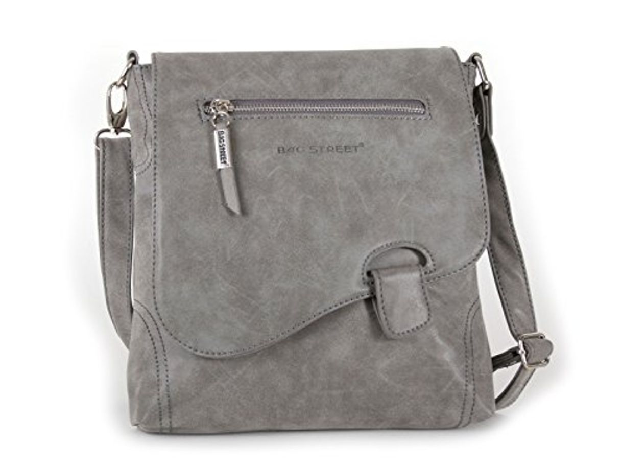 Fashion Bag Street - Bolso colgado al hombro, aspecto desgastado, gris