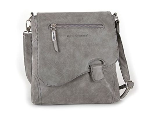 Bag Street - Bolso colgado al hombro, aspecto desgastado, gris