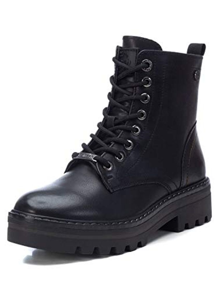 Fashion REFRESH Botín Militar REF072544 para Mujer Negro 37