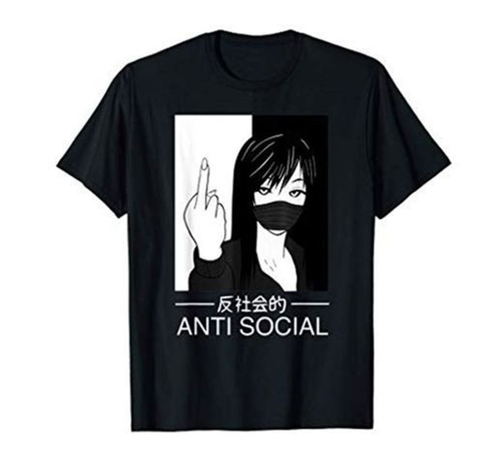 Social Anti Social Japanese Text & Aesthetic Vaporwave cool Anime Camiseta