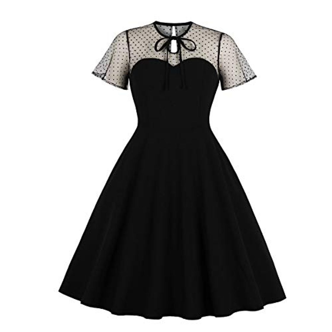 Moda Wellwits - Vestido de cóctel, estilo vintage, para mujer, diseño de lunares