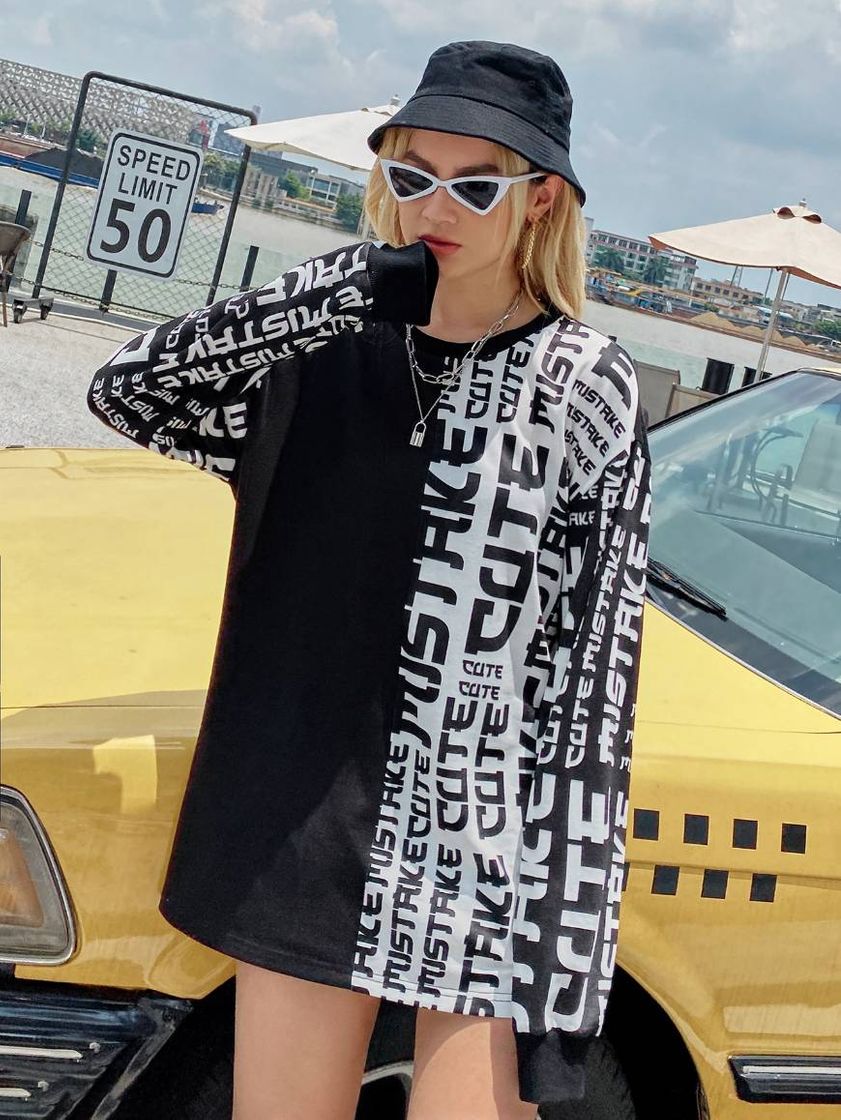 Social Preto e branco carta ocasional suéter