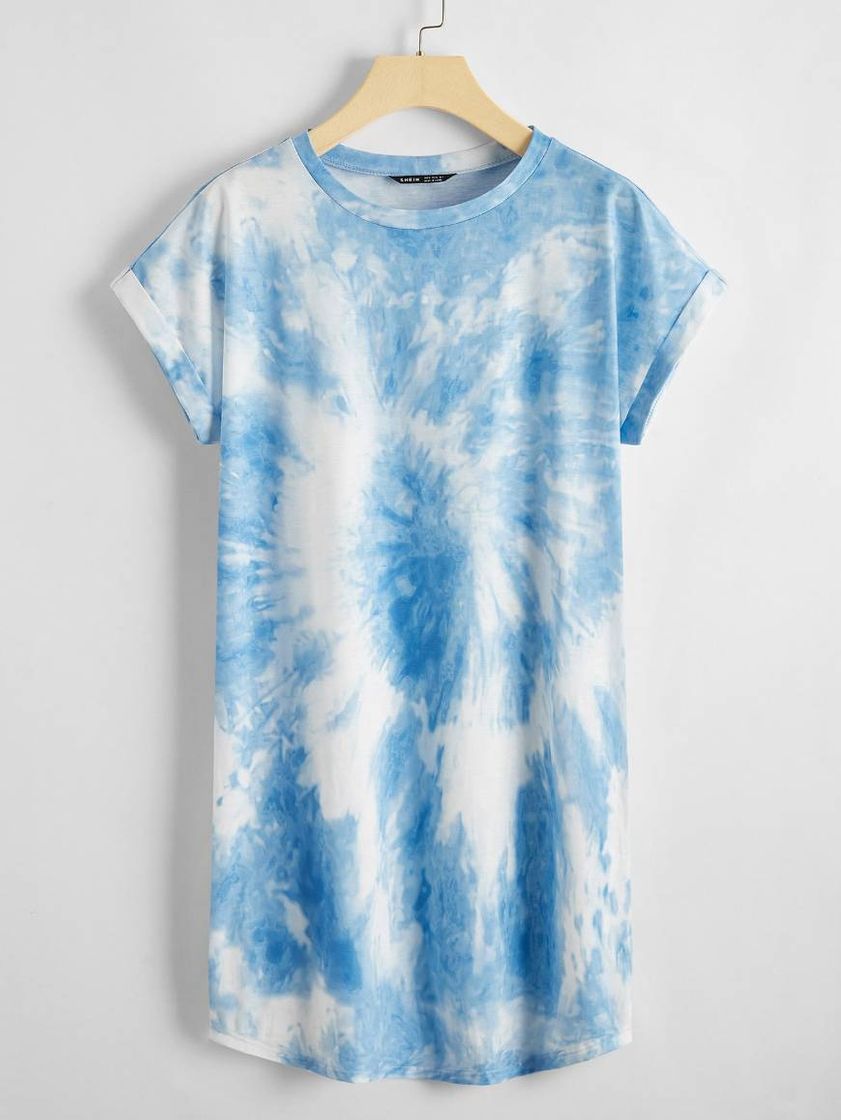 Moda Vestido camiseta Tie Dye