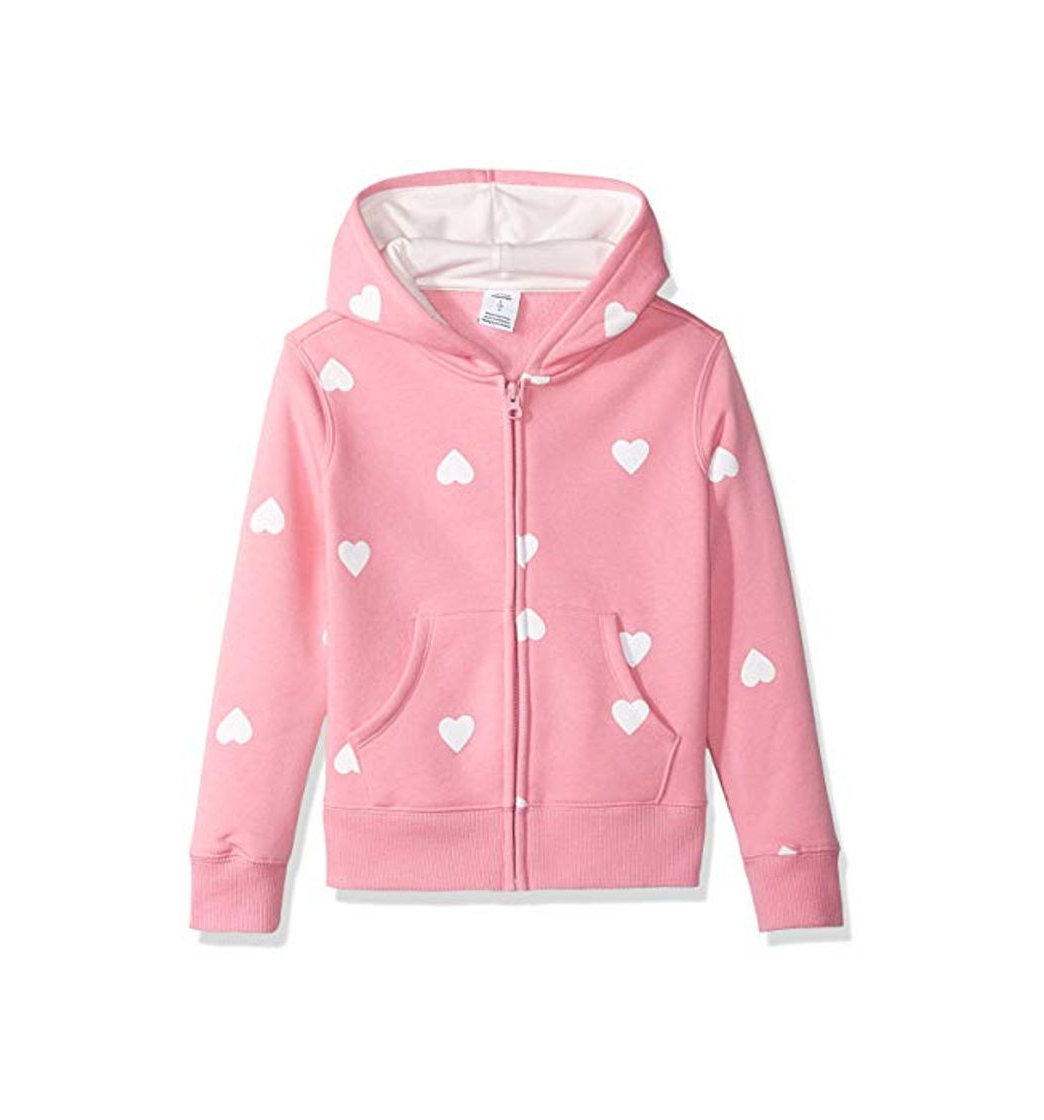 Fashion Amazon Essentials Fleece Zip-up Hoodie, fashion-hoodies Niñas, Rosado Heart, S