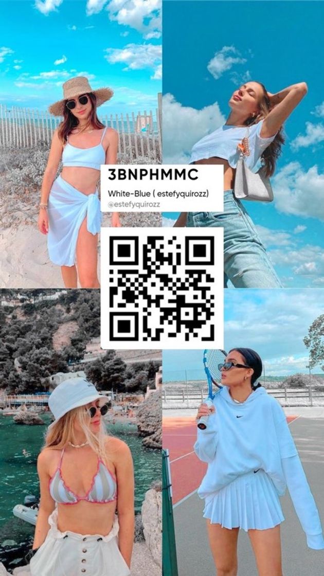 Fashion Polarr filter code- white-blue 