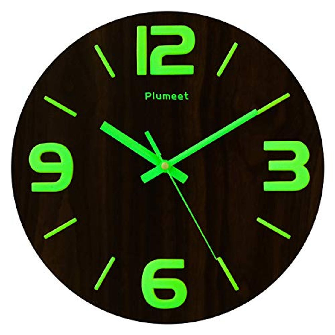 Products Plumeet Reloj de Pared de 30cm de Madera Luminoso Silencioso con Luz