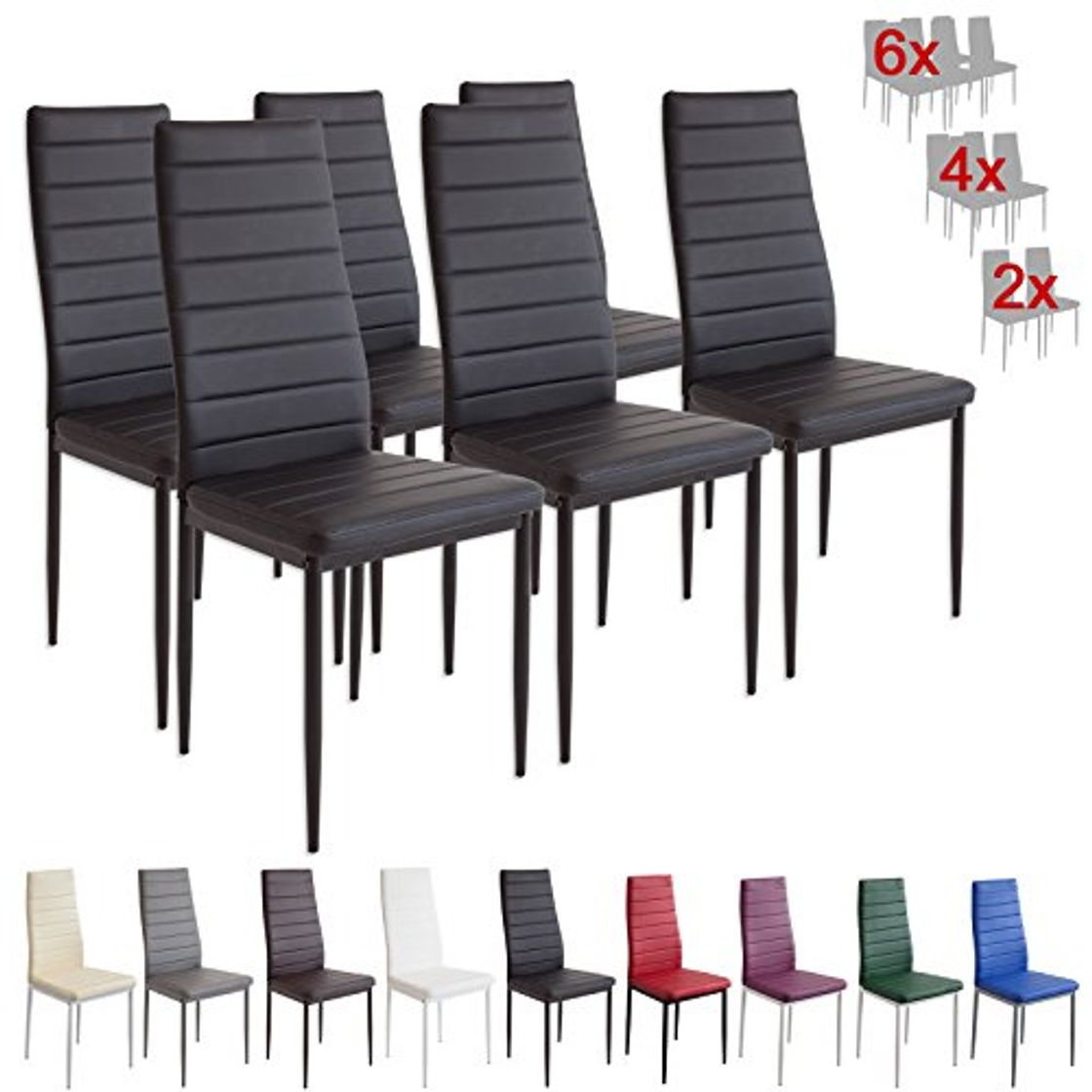 Social Albatros 2698 Milano Set de 6 sillas de Comedor