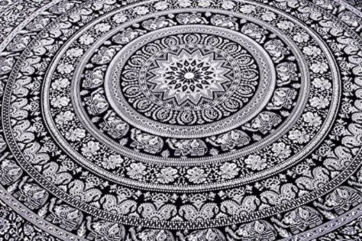 Indian Elephant Mandala Tapestry