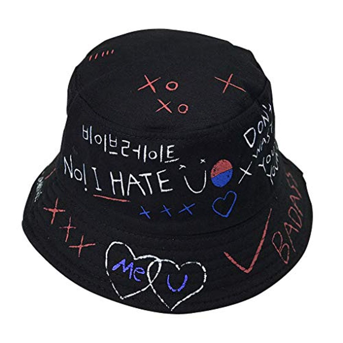 Social zhibeisai Sombrero del Cubo Corazón de la Pintada Impreso Pescador Sombrero de