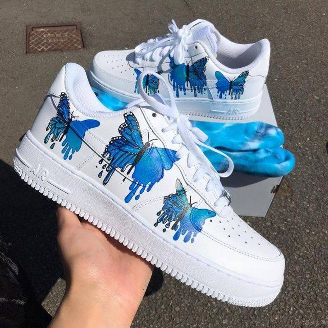 Fashion Nike Air Force Blue Butterfly 💙🦋