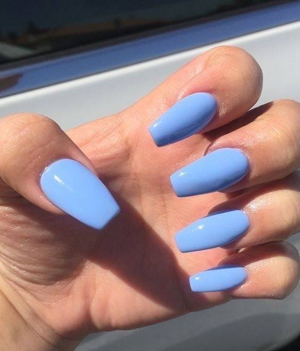 Fashion blue nails.