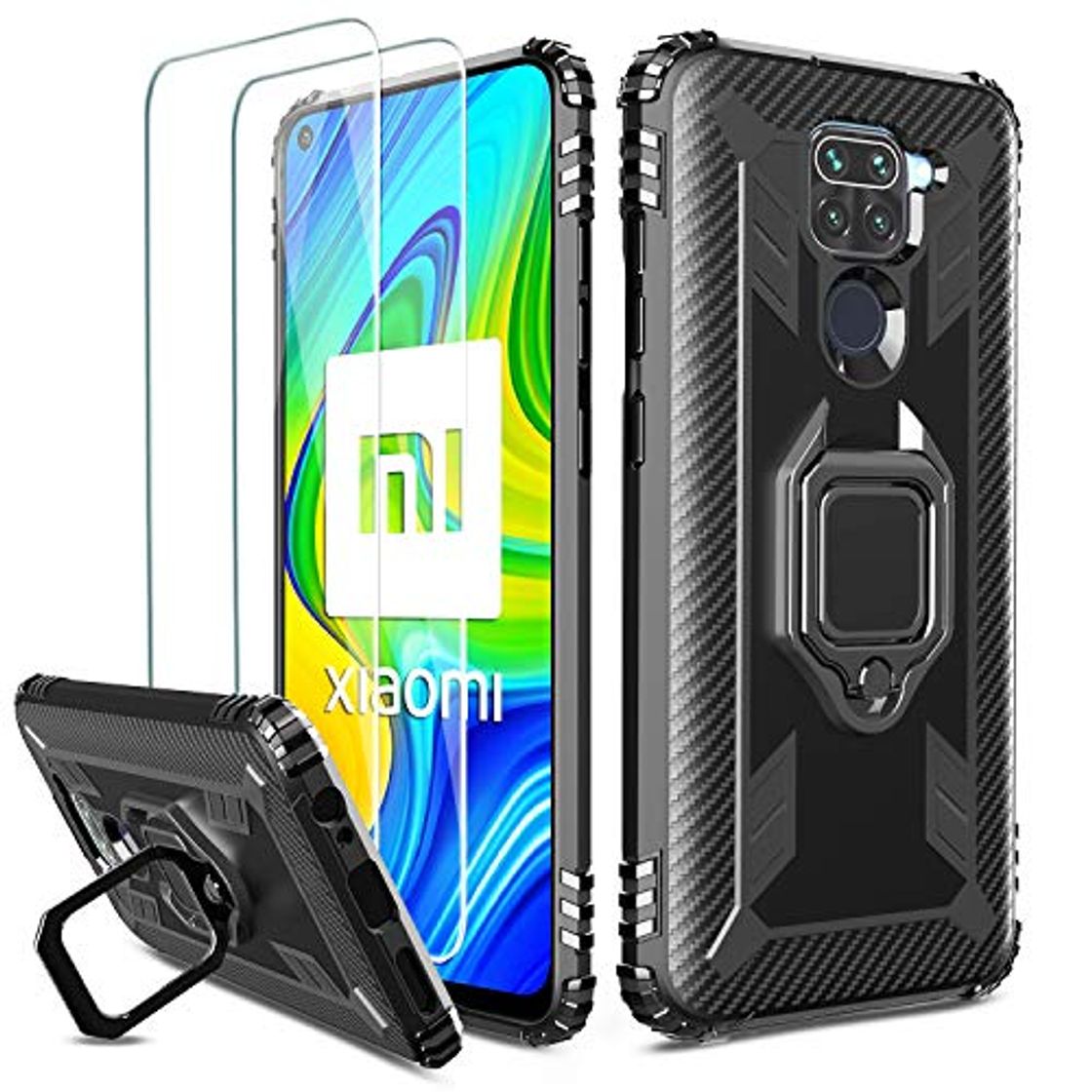 Productos Milomdoi [Funda y 2 Unidades] Carcasa para Xiaomi Redmi Note 9 Funda