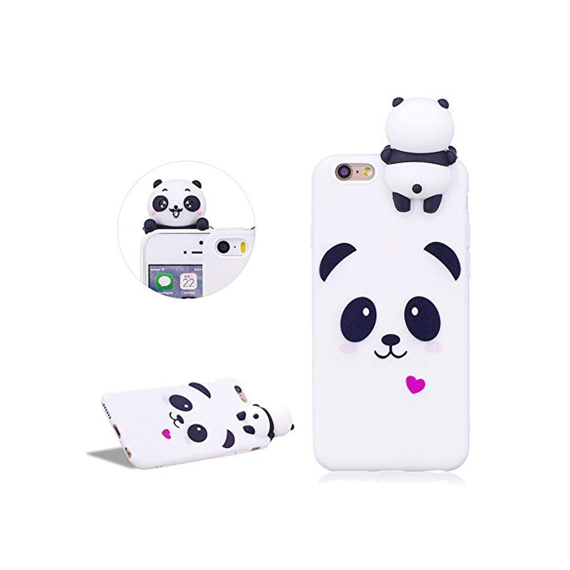 Productos DasKAn Lindo Panda Mate Funda de Silicona para iPhone 6 Plus