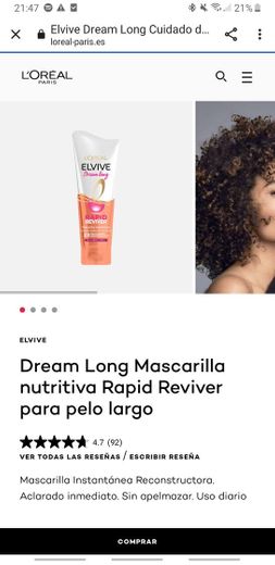 Elvive Dream Long Cuidado del cabello Mascarilla nutritiva Rapid ...