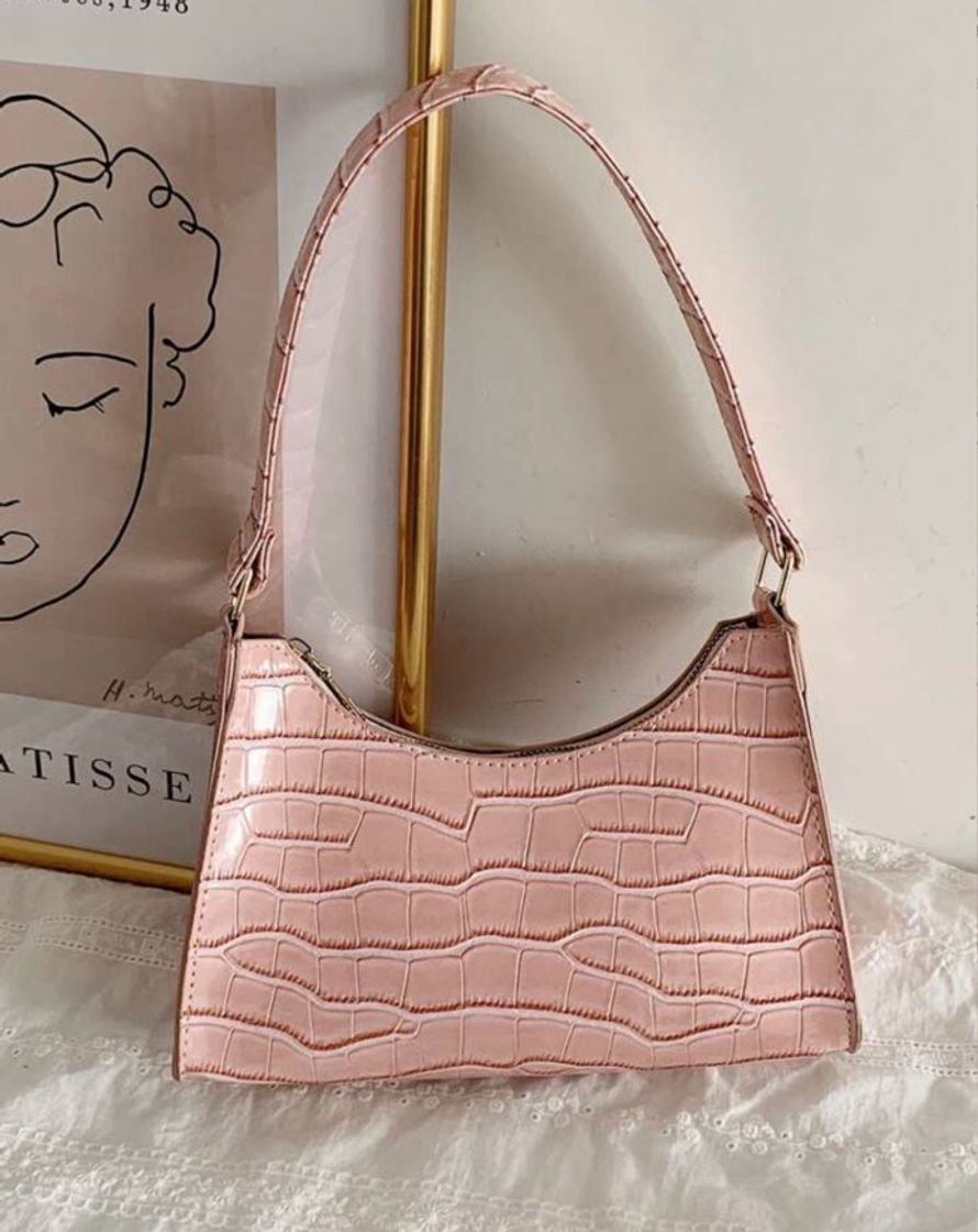 Moda Bolso baguette rosa palo