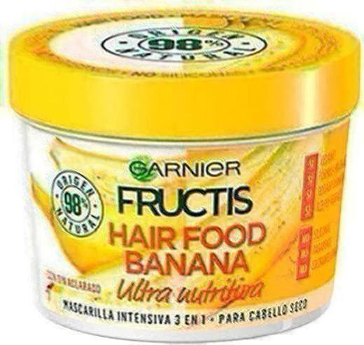 Garnier Fructis Mascarilla 3 en 1 Hair Food Banana , 3 Recipientes