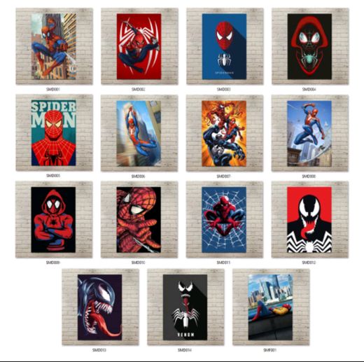 Placas Decorativas do Multiverso Spider Man