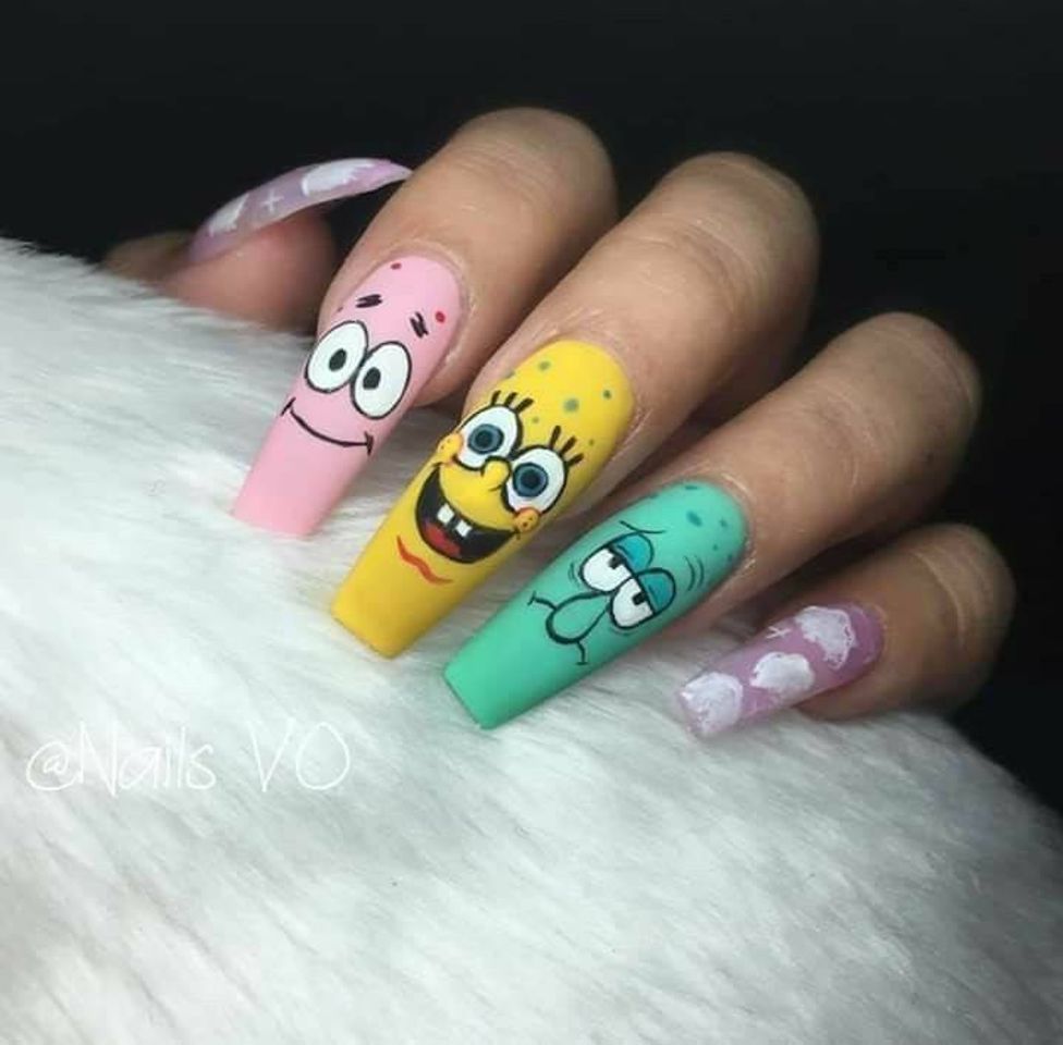 Fashion Unhas de bob esponja 🌊