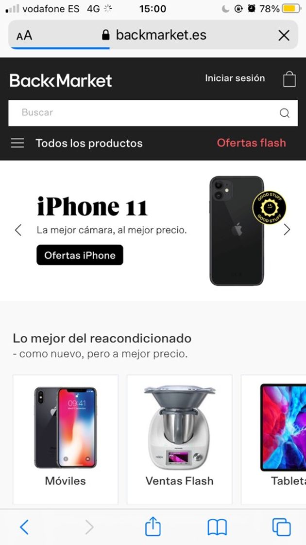 Moda Backmarket, página web sobre tecnología