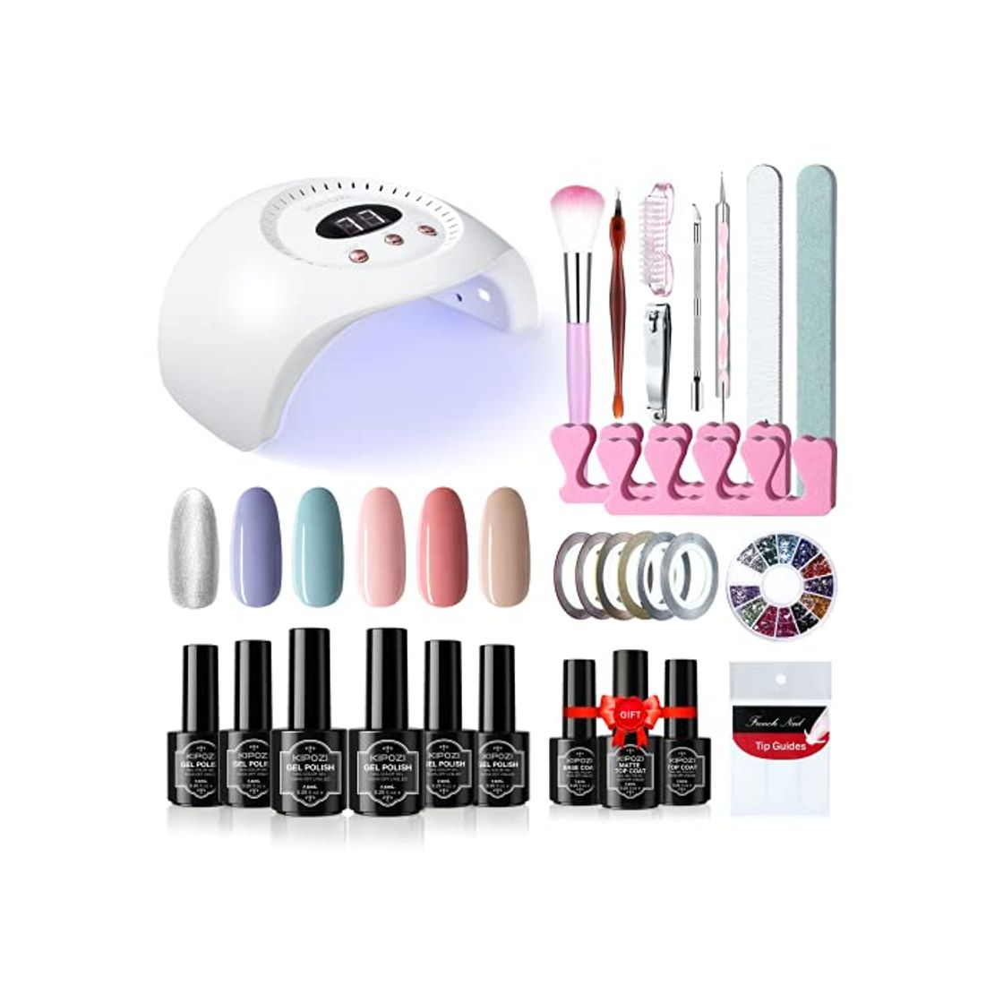 Social KIPOZI Kit de esmalte de uñas en gel de 6 colores con