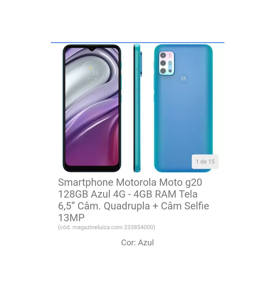 Product Smartphone Motorola Moto G20