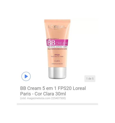BB Cream 5 em 1 L'Oréal Paris 