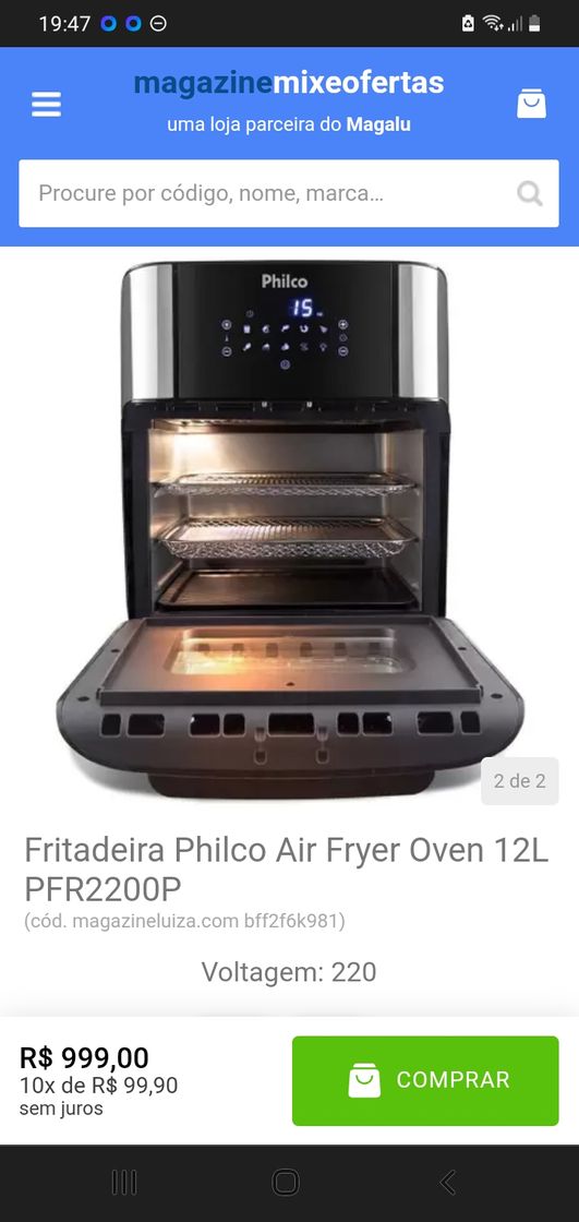 Product Air Fryer Oven 12 L