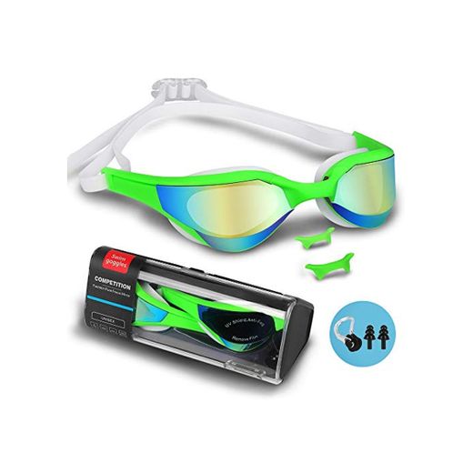 Gafas de Natación, Gafas Nadar con Libre Clip de Nariz Enchufe Deoído