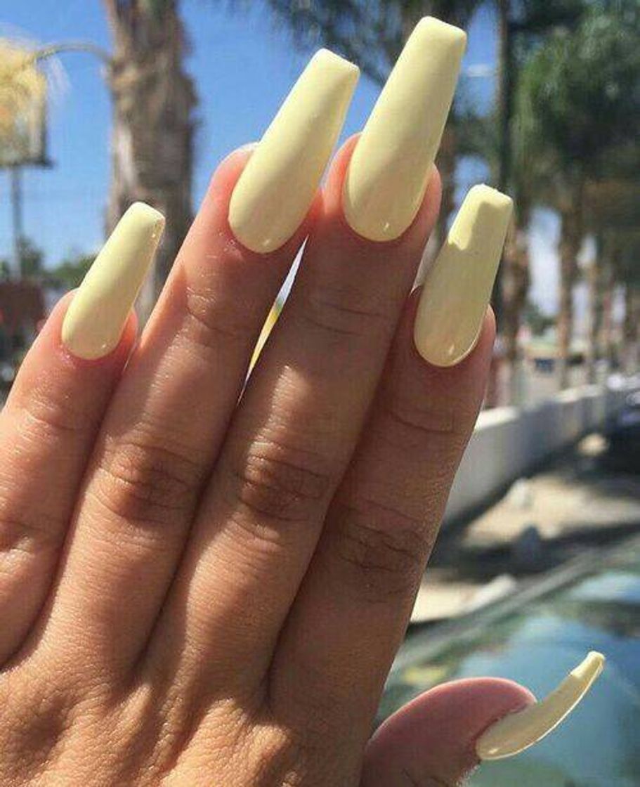 Fashion yellow nails.