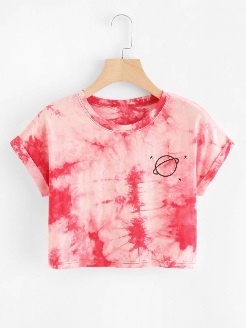 Moda Casual Tie Dye Vermelho Camisetas